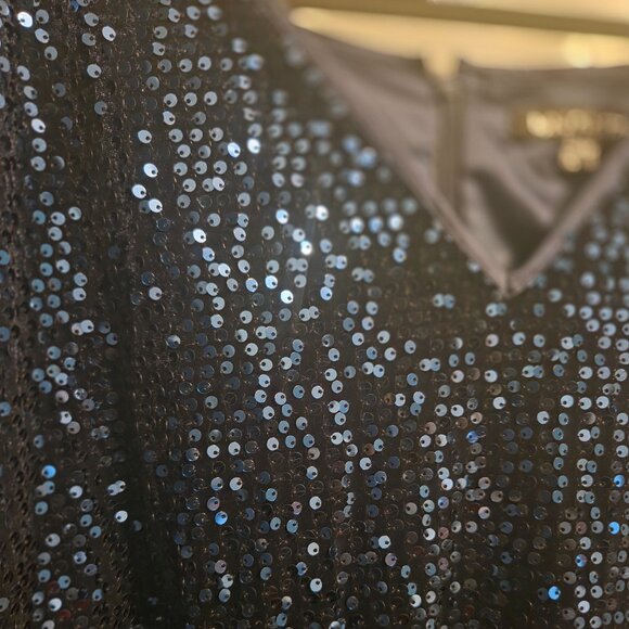 Mynt 1792 Navy Blue Sequin Dress Plus Size 3X + Cocktail Party Holiday Dress - Picture 2 of 4